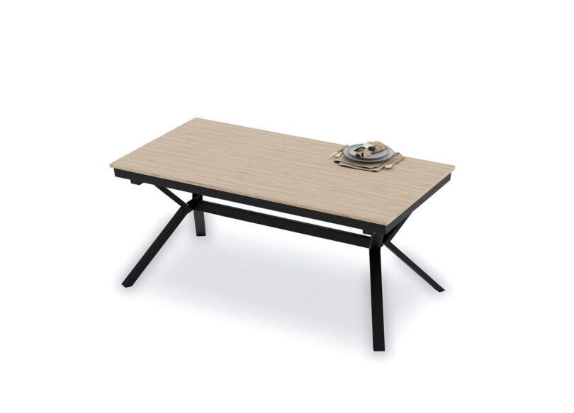 Table de repas en bois et métal moderne