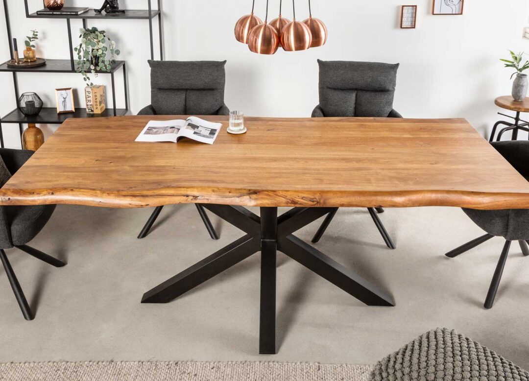 Table de repas 220cm en bois d'acacia
