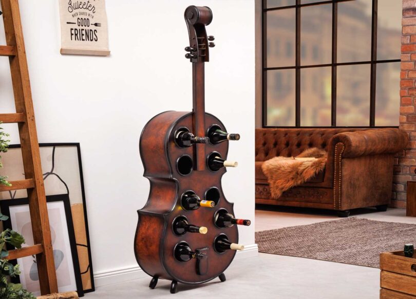 Violon range bouteilles en bois massif