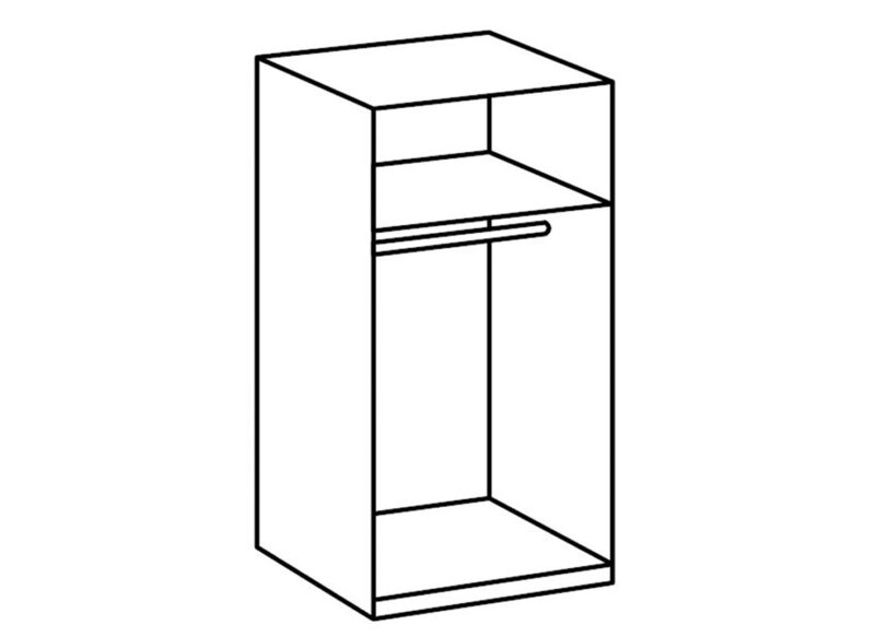schema armoire 1 porte avec 1 tringle et 1 compartiment au dessus