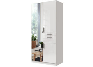 armoire dressing 90 cm blanc brillant