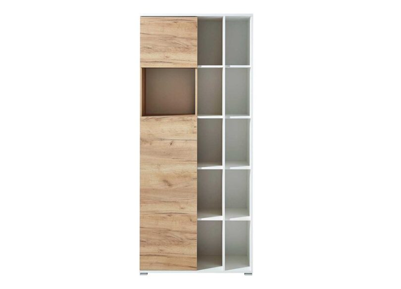 meuble de bureau pour les documents aspect chene et blanc