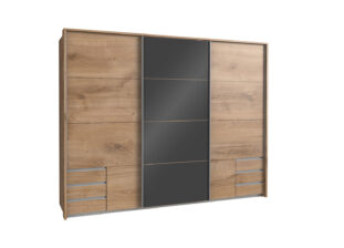 armoire dressing imitation chene et gris graphite