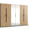 grande armoire 300 cm imitation chene avec 2 miroirs