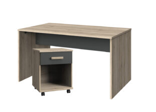 ensemble bureau et caisson aspect chene san remo et graphite