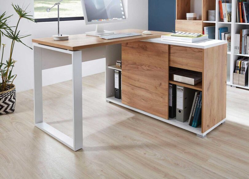 meuble bureau 120 cm avec rangements