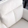 fauteuil de salle a manger en tissu boucle blanc