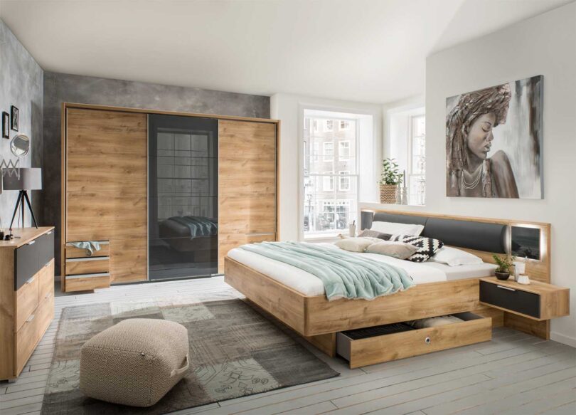 chambre pour adulte avec lit 180/200 cm moderne et de qualité