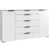 meuble commode de chambre blanche et poignees noires - Blanc