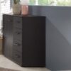 meuble commode de chambre structure gris graphite avec 4 tiroirs et 1 porte