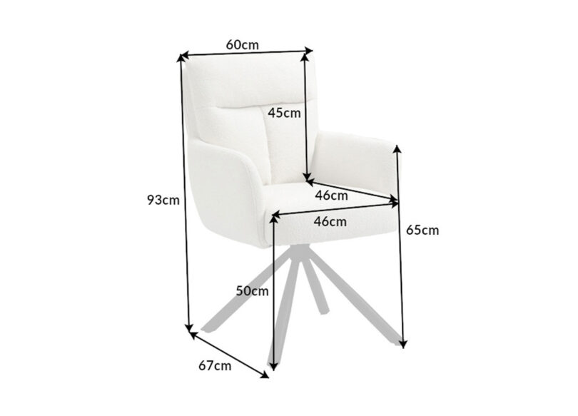 details des dimensions de la chaise