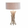 lampe a pose en bois naturel et abat jour 100% lin