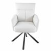 ensemble 2 chaises salle a manger en tissu boucle blanc et metal noir