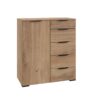 commode de rangement imitation chene poutre et poignees noires