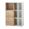 armoire de bureau pour dossier et classeur blanc et bois 85 cm