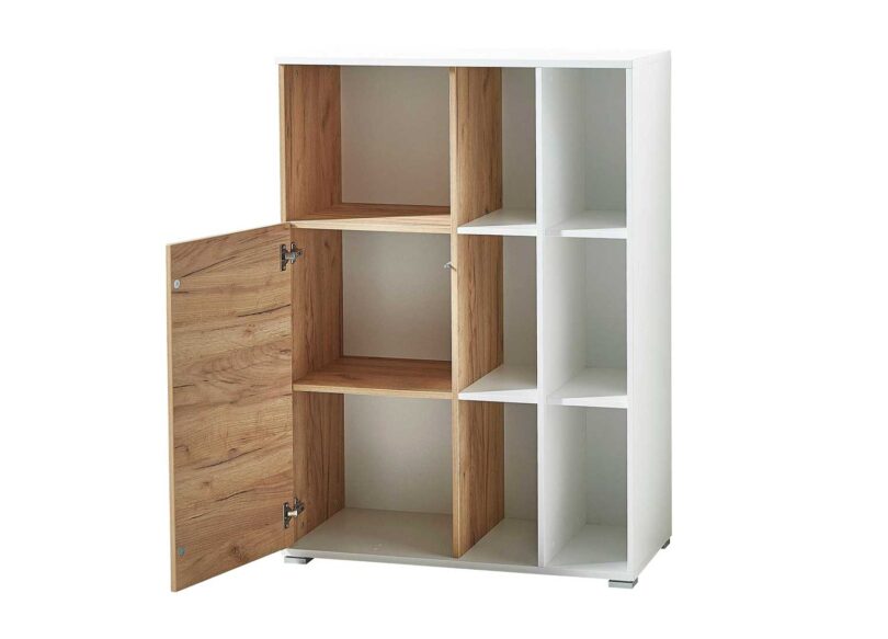 armoire de bureau avec porte ouverte 9 compartiments