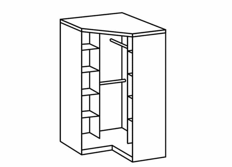 Armoire dressing d'angle pas cher blanc laqué cassé