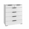 commode 6 tiroirs structure blanche - Blanc