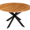 table de repas en bois massif et metal noir