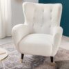 Fauteuil en tissu doux blanc