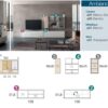 Dimensions et détails de l'ensemble meuble TV mural