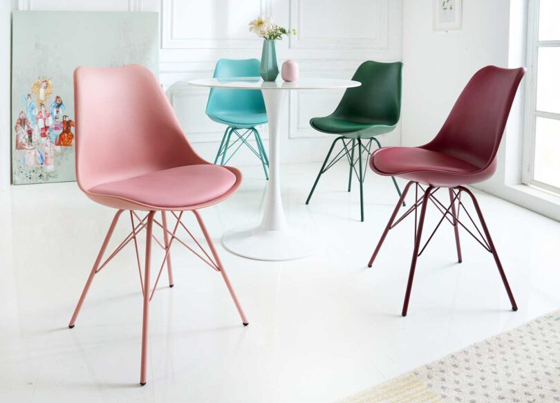 chaises de salle a manger pas cher en simili cuir et metal