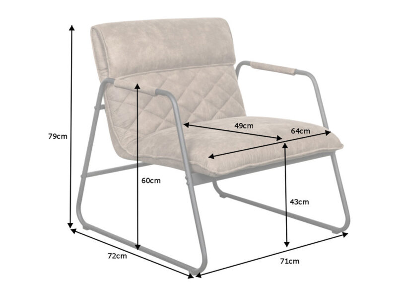 details des dimensions du fauteuil lounge
