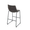 fauteuil de bar en metal noir et assise en microfibre gris vintage