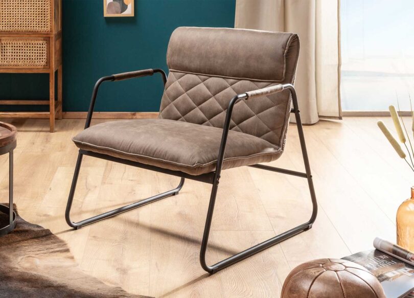 fauteuil de detente retro et vintage en microfibre