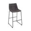 lot de 2 fauteuils de bar pas cher gris vintage et metal noir