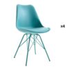 ensemble 4 chaises de salle a manger pas cher bleu turquoise - Turquoise