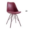 ensemble 4 chaises de salle a manger pas cher rouge bordeaux