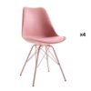 ensemble 4 chaises de salle a manger pas cher rose - Rose