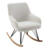 chaise a bascule confortable en tissu blanc - Blanc