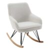 chaise a bascule confortable en tissu blanc