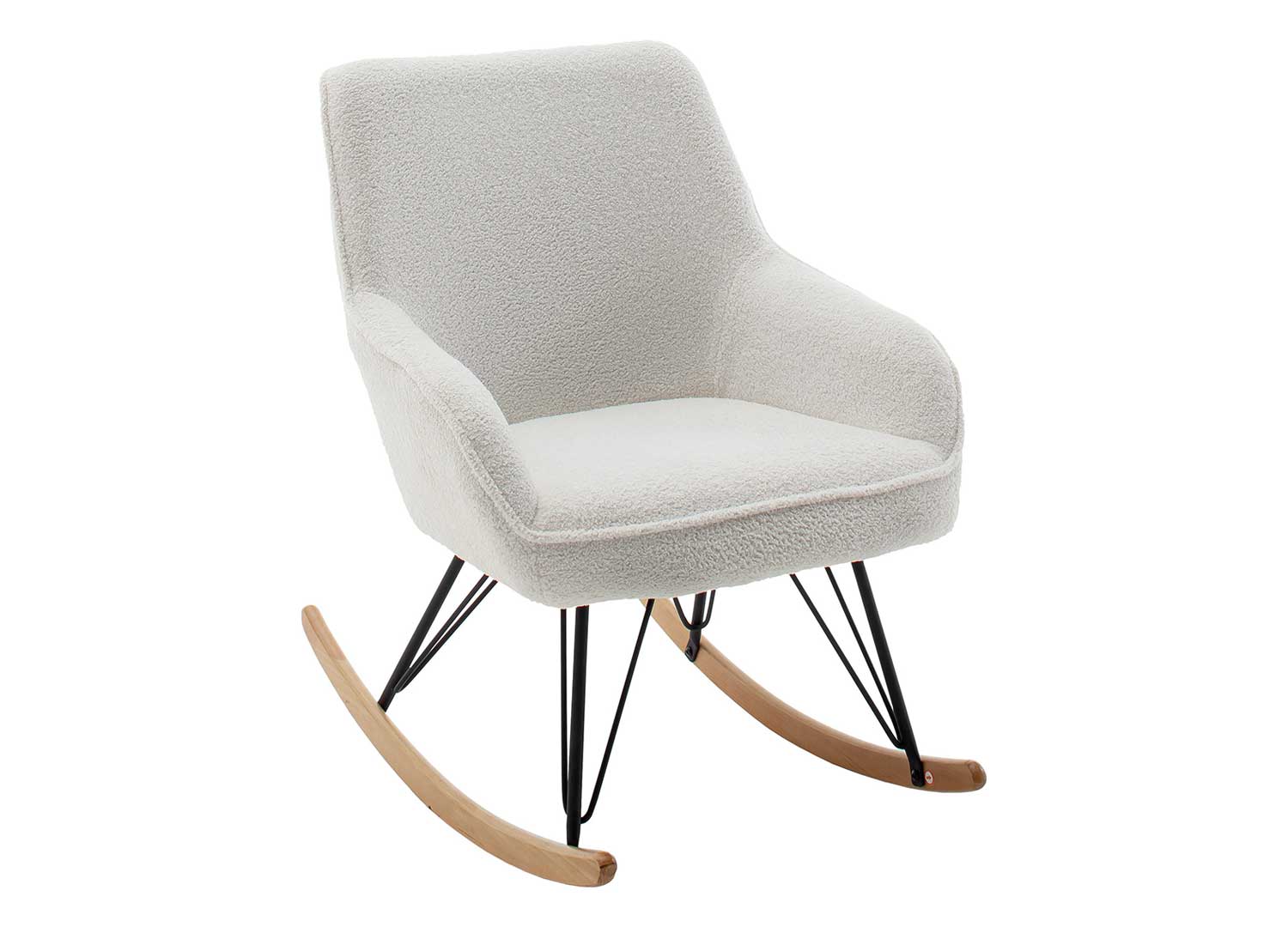 chaise a bascule confortable en tissu blanc