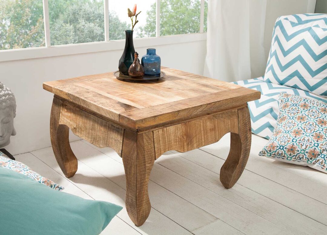 table de salon pas cher en bois massif 60 cm style colonial
