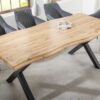 table de repas style industriel imitation chene sauvage