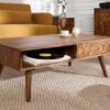 table basse retro avec pieds inclines en bois massif