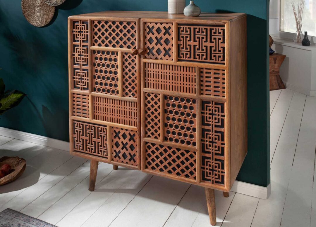 Commode orientale en bois de manguier massif