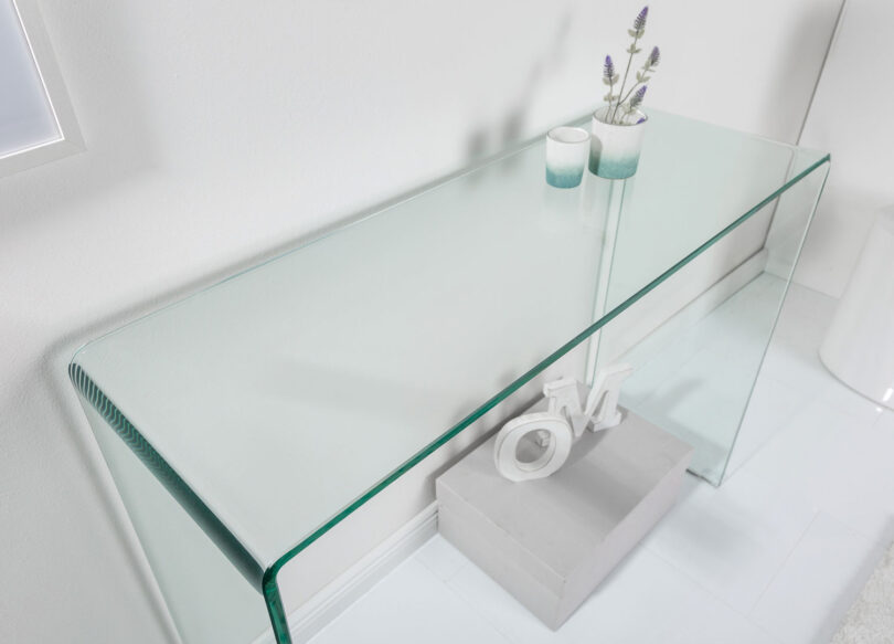 Console en verre de 100cm