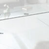 Dimensions de la table de salon en verre trempé