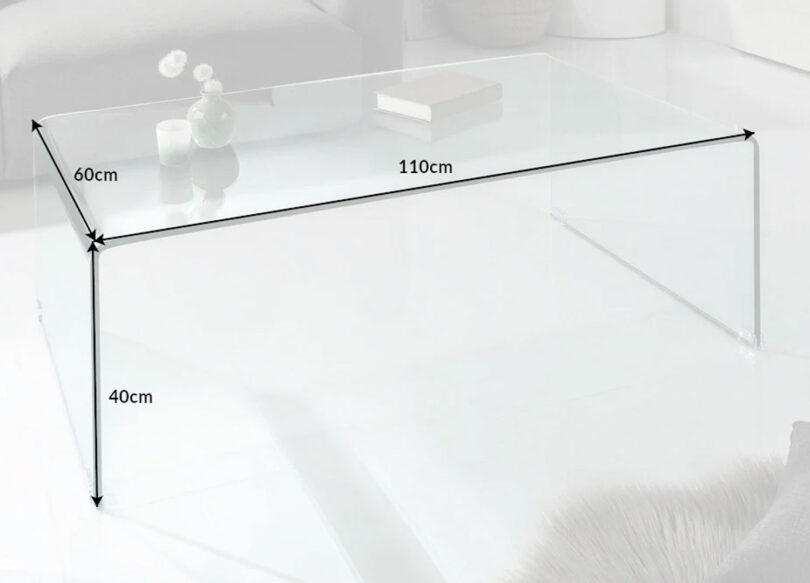 Dimensions de la table de salon en verre trempé