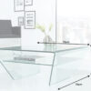 Dimensions de la table basse rectangulaire en verre
