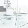 Dimensions de la table basse rectangulaire en verre