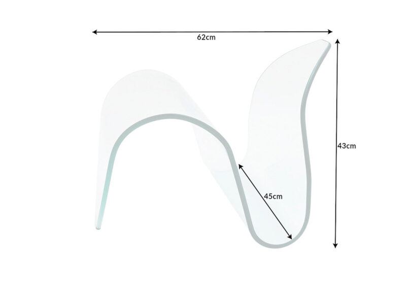 Dimensions du porte-revues en verre