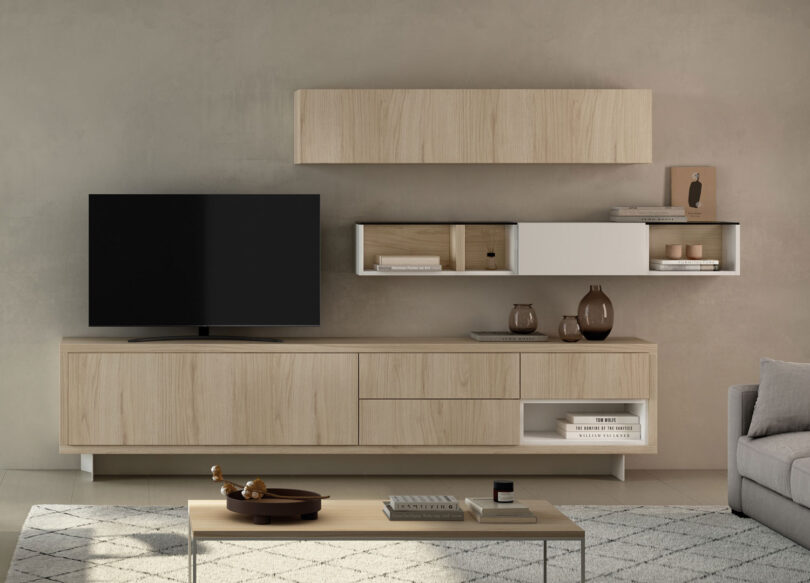 Meuble tv avec rangements muraux de haute qualité