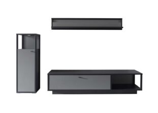 Ensemble meuble tv gris et gris anthracite