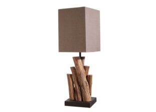 Lampe LED déco en bois sur batterie - 17x8cm - Lumière rustique - Decolamp