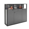 Meuble buffet haut gris anthracite et gris design